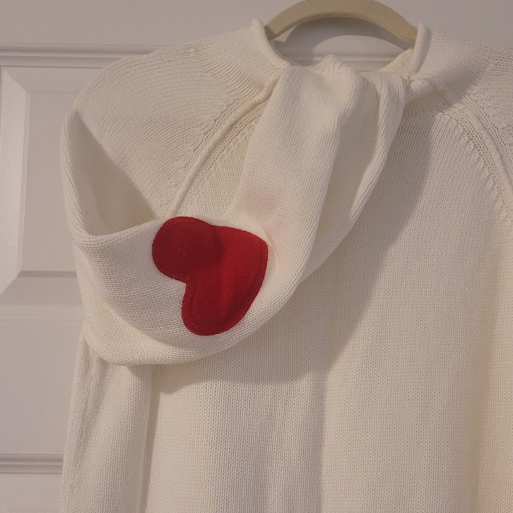 Crown & Ivy Sweater Dress w/Heart Patches